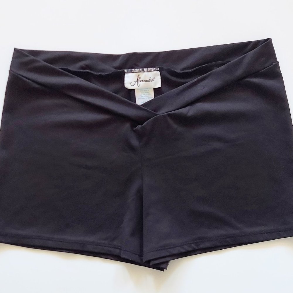 Alexandra V Front Short Dance Shorts Black Womens Adult Large